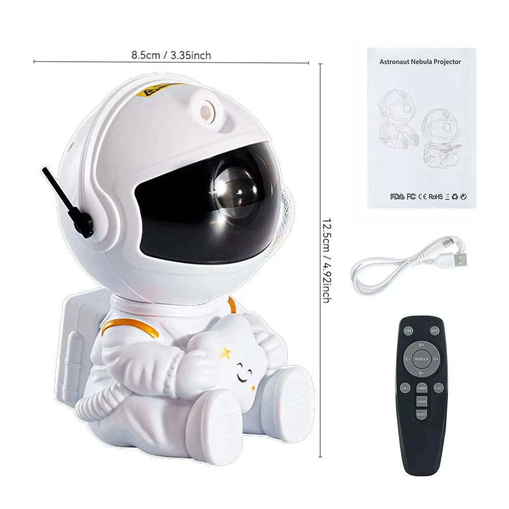 Proyector Galaxia Astronauta – Lámpara Estelar con Nebulosa, Control Remoto y Giro 360°